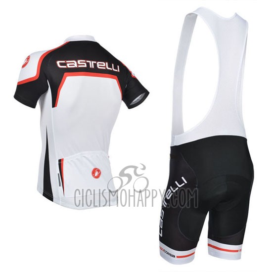 Castelli Cycling Jersey Bib Short 2014 Men Short Sleeve White and Orange
