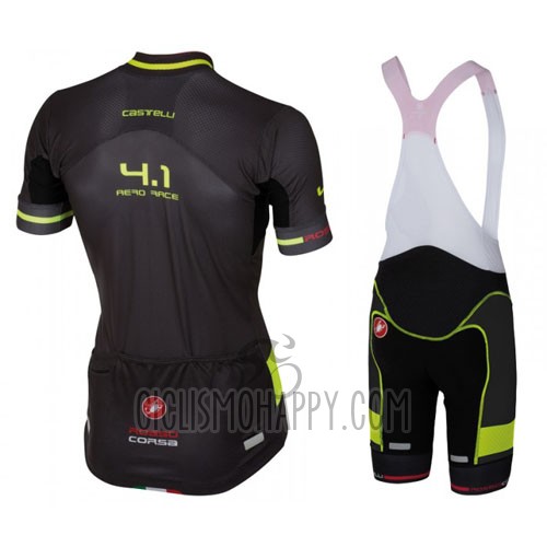 Castelli Cycling Jersey Bib Short 2016 Men Short Sleeve Black and Green