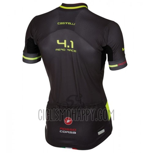 Castelli Cycling Jersey Bib Short 2016 Men Short Sleeve Black and Green