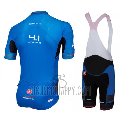 Castelli Cycling Jersey Bib Short 2016 Men Short Sleeve Black and Sky Blue