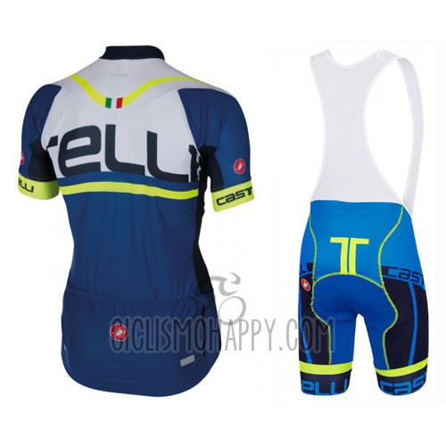 Castelli Cycling Jersey Bib Short 2016 Men Short Sleeve Blue White