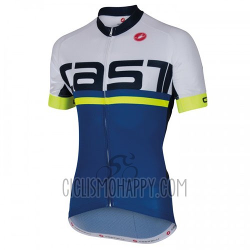 Castelli Cycling Jersey Bib Short 2016 Men Short Sleeve Blue White