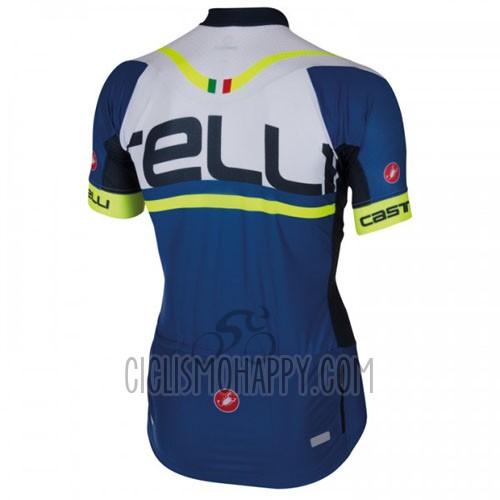 Castelli Cycling Jersey Bib Short 2016 Men Short Sleeve Blue White
