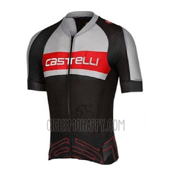 Castelli Cycling Jersey Bib Short 2016 Men Short Sleeve Gray and Black