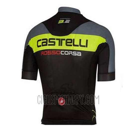 Castelli Cycling Jersey Bib Short 2016 Men Short Sleeve Green and Gray