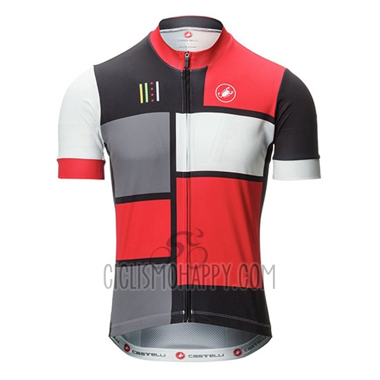 Castelli Cycling Jersey Bib Short 2016 Men Short Sleeve Red and Black