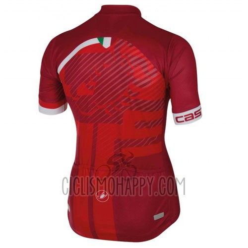 Castelli Cycling Jersey Bib Short 2016 Men Short Sleeve Red and White