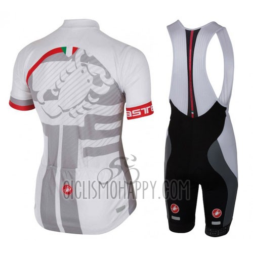 Castelli Cycling Jersey Bib Short 2016 Men Short Sleeve White and Red