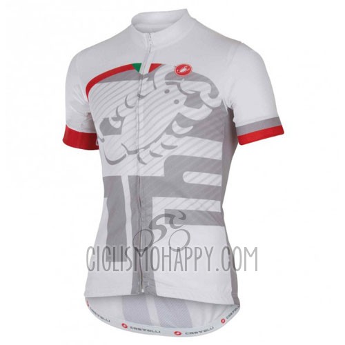 Castelli Cycling Jersey Bib Short 2016 Men Short Sleeve White and Red