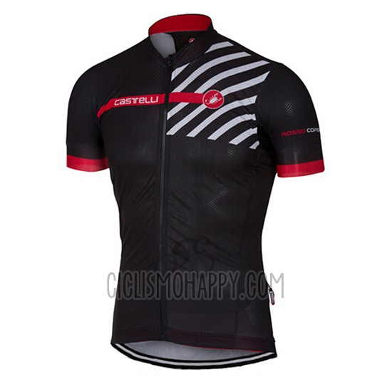Castelli Cycling Jersey Bib Short 2017 Men Short Sleeve Black