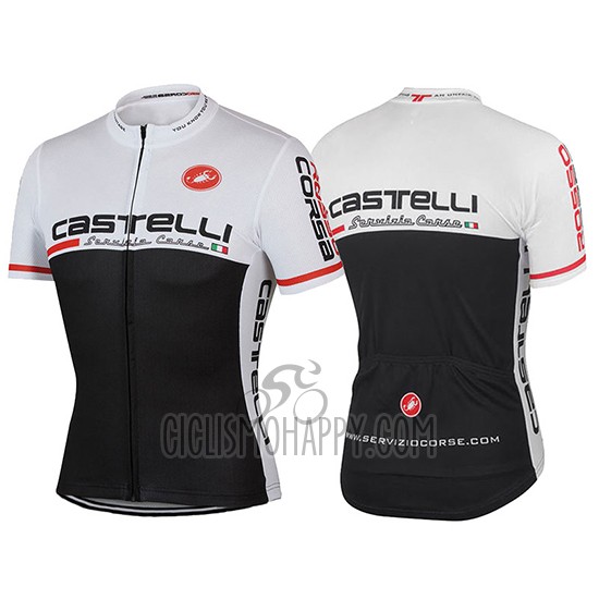 Castelli Cycling Jersey Bib Short 2017 Men Short Sleeve Black and White