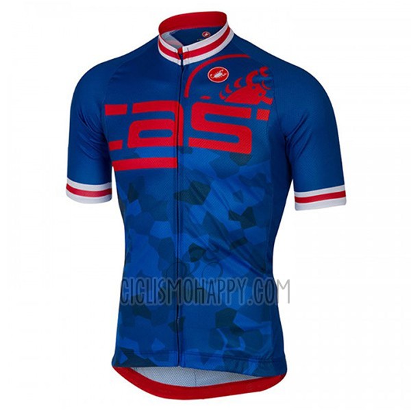 Castelli Cycling Jersey Bib Short 2017 Men Short Sleeve Blue and Red