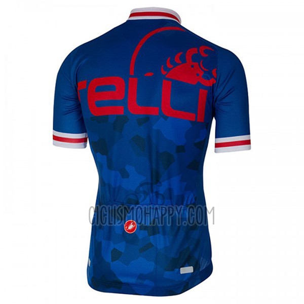 Castelli Cycling Jersey Bib Short 2017 Men Short Sleeve Blue and Red