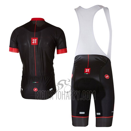 Castelli Cycling Jersey Bib Short 2017 Men Short Sleeve Bright Black and Red
