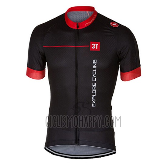 Castelli Cycling Jersey Bib Short 2017 Men Short Sleeve Bright Black and Red
