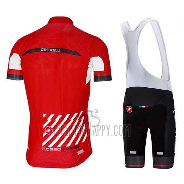 Castelli Cycling Jersey Bib Short 2017 Men Short Sleeve Free AR Red