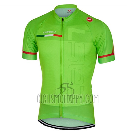 Castelli Cycling Jersey Bib Short 2017 Men Short Sleeve Green