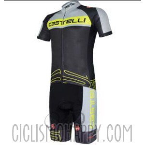 Castelli Cycling Jersey Bib Short 2017 Men Short Sleeve Green and Black