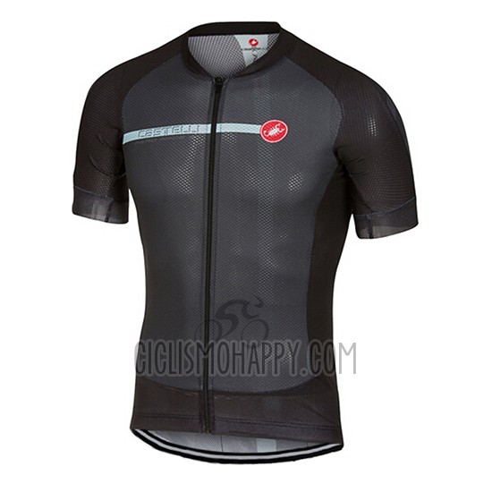 Castelli Cycling Jersey Bib Short 2017 Men Short Sleeve Light Black