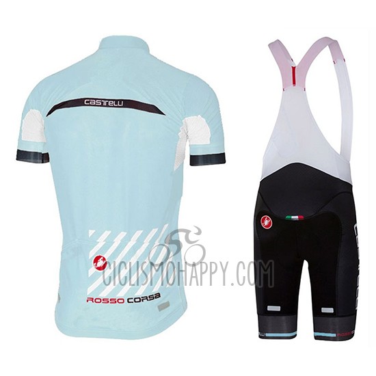 Castelli Cycling Jersey Bib Short 2017 Men Short Sleeve Light Blue