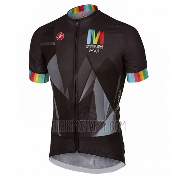Castelli Cycling Jersey Bib Short 2017 Men Short Sleeve Maratona Black