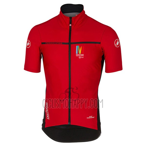 Castelli Cycling Jersey Bib Short 2017 Men Short Sleeve Maratone Red and Black