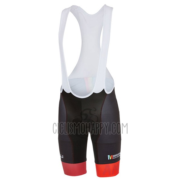 Castelli Cycling Jersey Bib Short 2017 Men Short Sleeve Maratone Red and Black