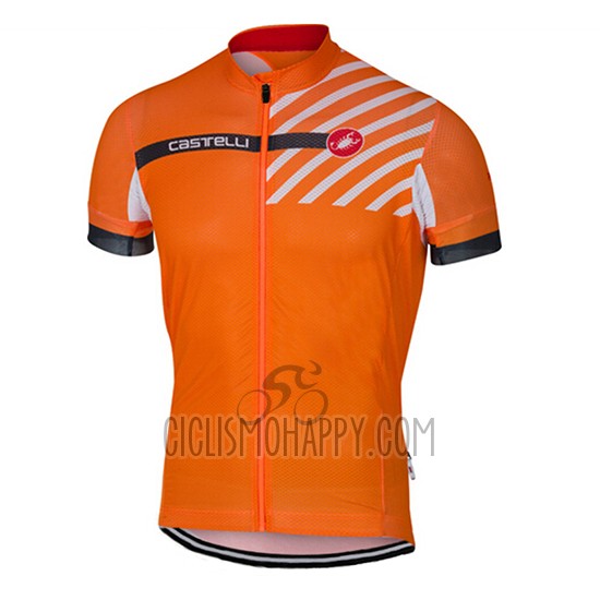 Castelli Cycling Jersey Bib Short 2017 Men Short Sleeve Orange