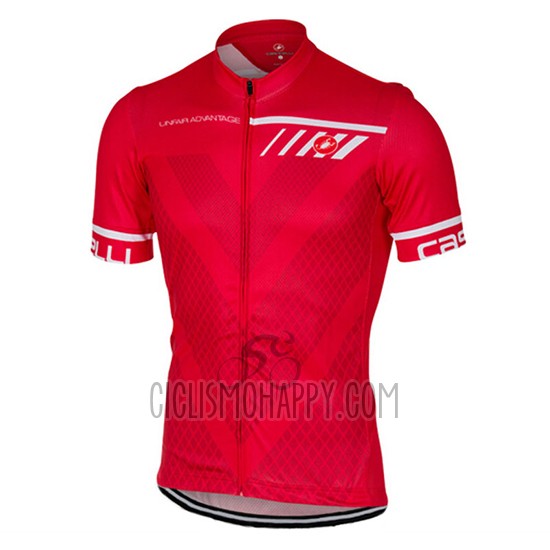 Castelli Cycling Jersey Bib Short 2017 Men Short Sleeve Red