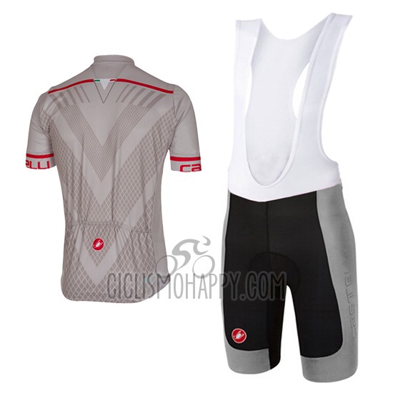 Castelli Cycling Jersey Bib Short 2017 Men Short Sleeve Silver