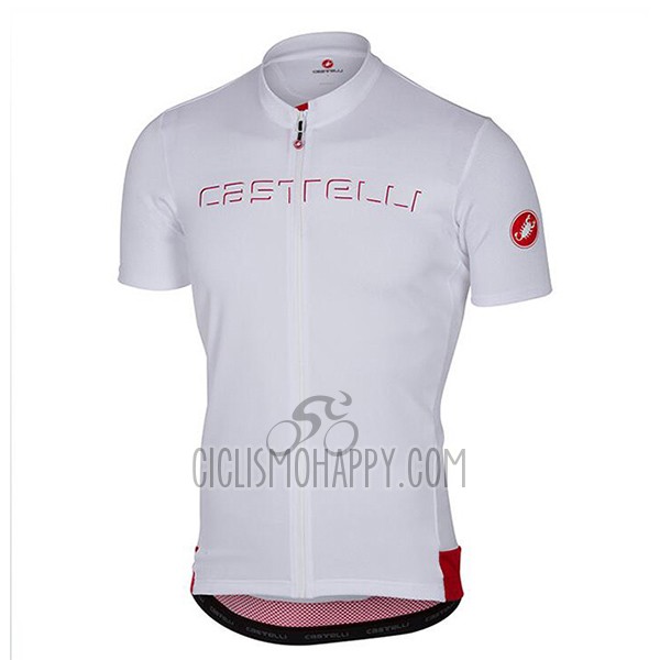 Castelli Cycling Jersey Bib Short 2017 Men Short Sleeve White