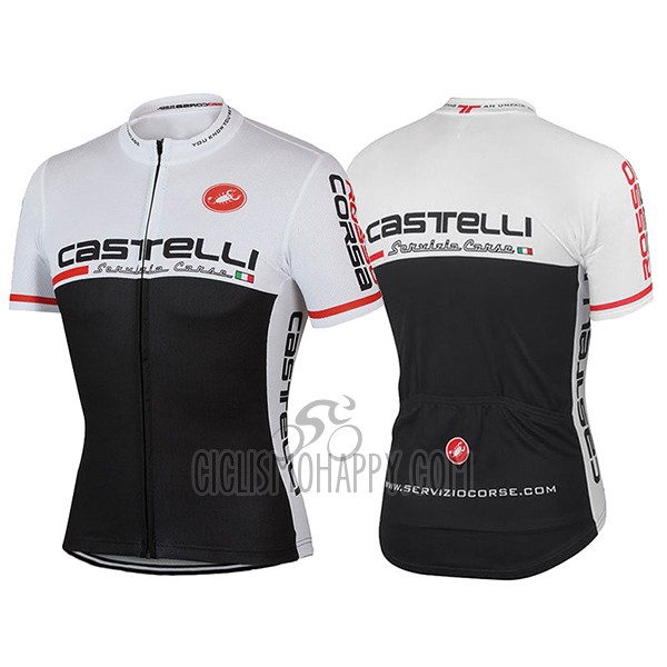 Castelli Cycling Jersey Bib Short 2017 Men Short Sleeve White and Black