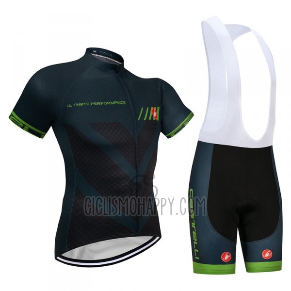 Castelli Cycling Jersey Bib Short 2018 Men Short Sleeve Dark Green