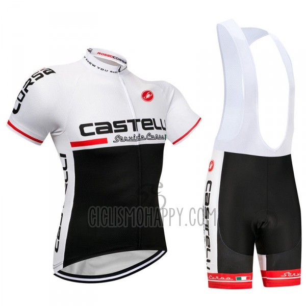 Castelli Cycling Jersey Bib Short 2018 Men Short Sleeve White Black