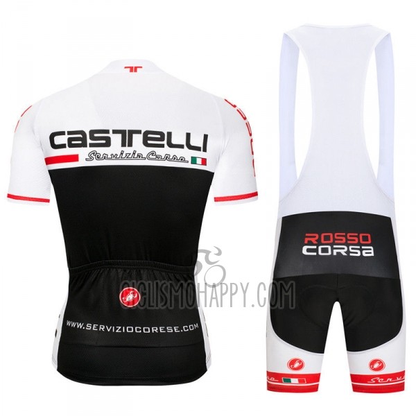 Castelli Cycling Jersey Bib Short 2018 Men Short Sleeve White Black