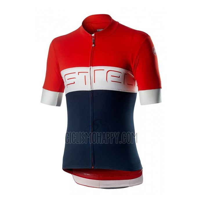 Castelli Cycling Jersey Bib Short 2020 Men Short Sleeve Red Blue