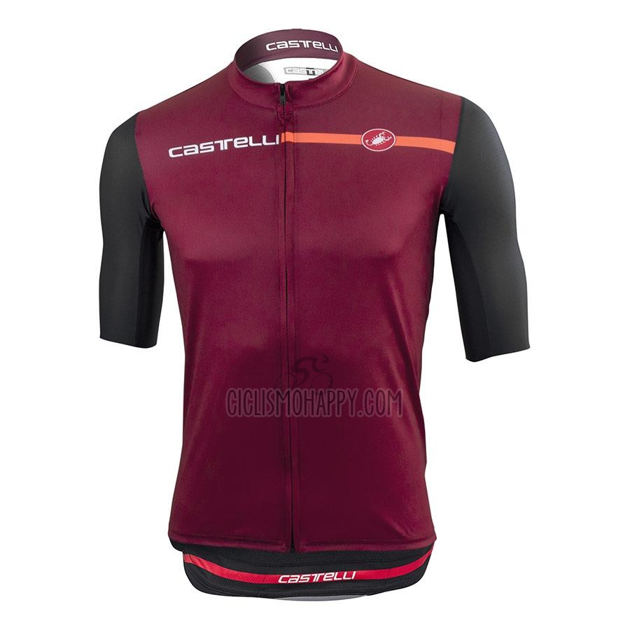 Castelli Cycling Jersey Bib Short 2021 Men Short Sleeve Dark Red