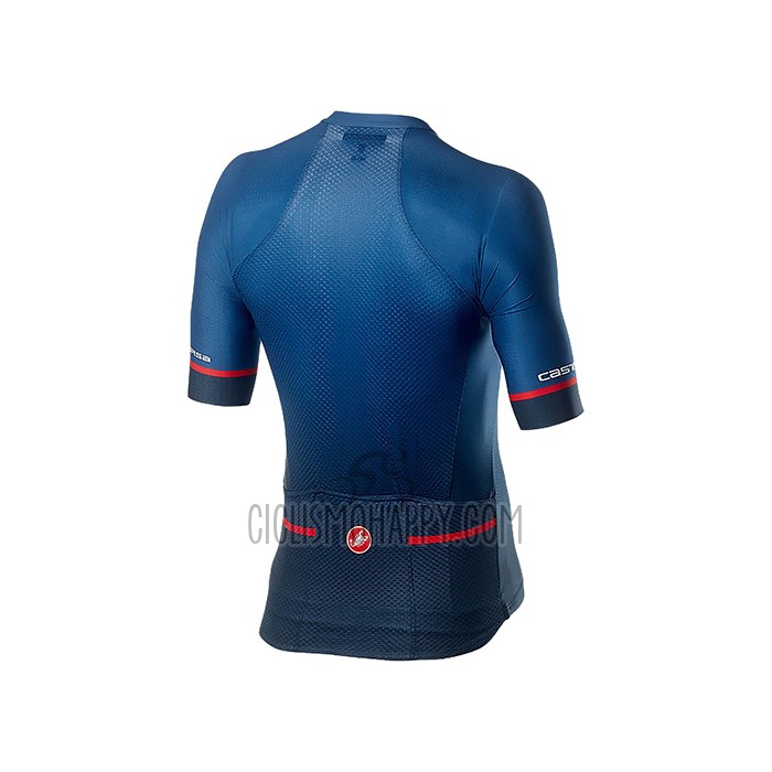 Castelli Cycling Jersey Bib Short 2021 Men Short Sleeve Deep Black Blue