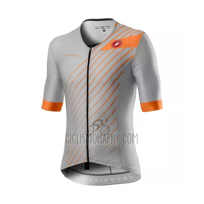 Castelli Cycling Jersey Bib Short 2021 Men Short Sleeve Gray