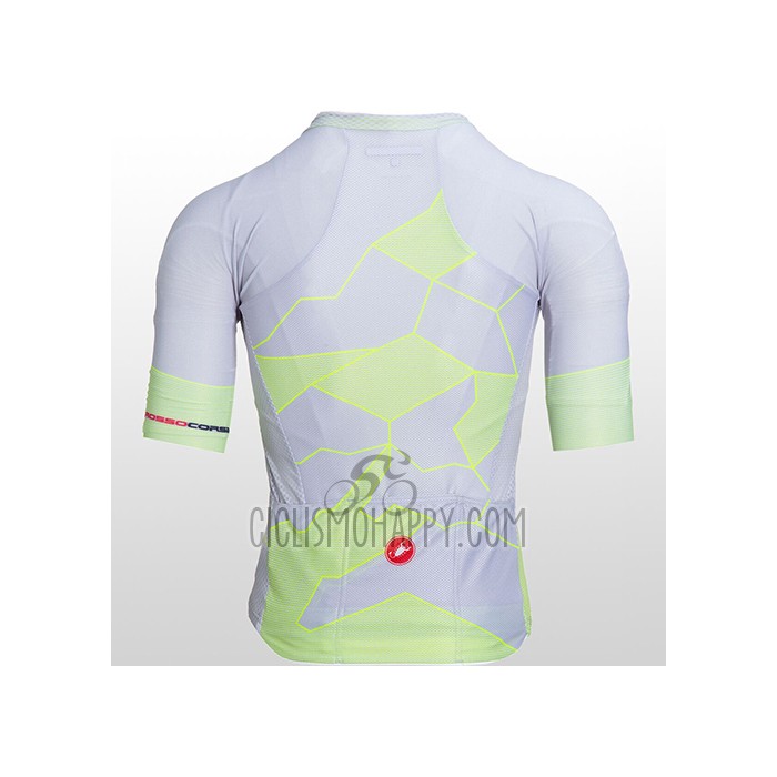 Castelli Cycling Jersey Bib Short 2021 Men Short Sleeve Light Yellow White