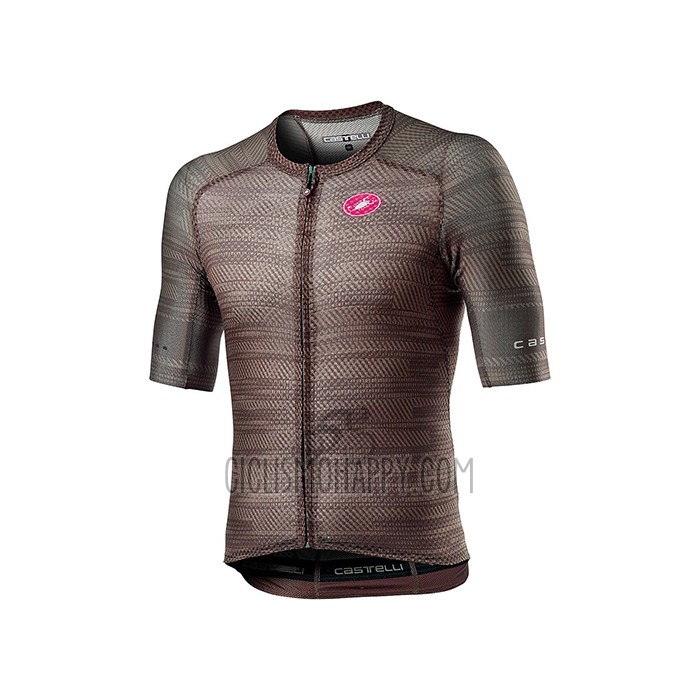 Castelli Cycling Jersey Bib Short 2021 Men Short Sleeve Marron