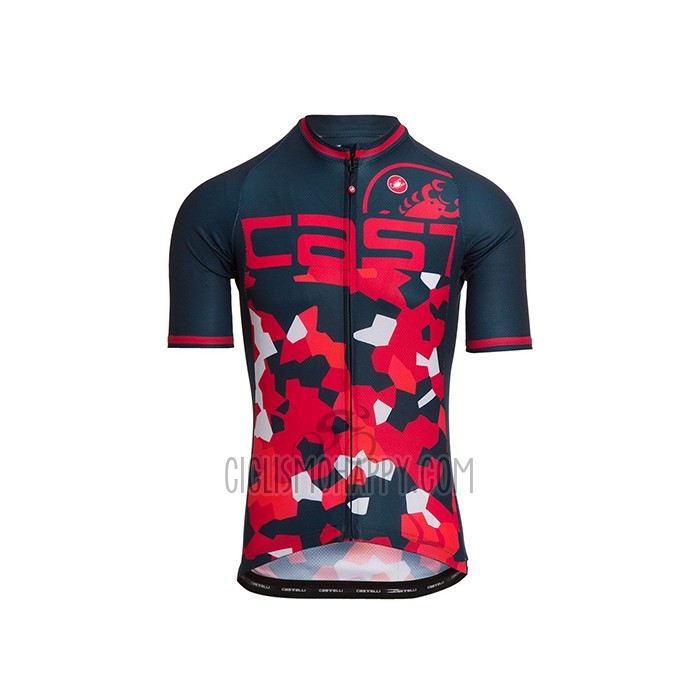 Castelli Cycling Jersey Bib Short 2021 Men Short Sleeve Red Dark Blue