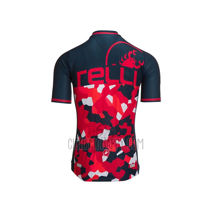 Castelli Cycling Jersey Bib Short 2021 Men Short Sleeve Red Dark Blue