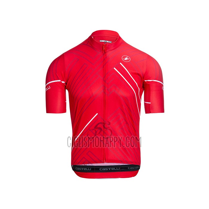 Castelli Cycling Jersey Bib Short 2021 Men Short Sleeve Red White