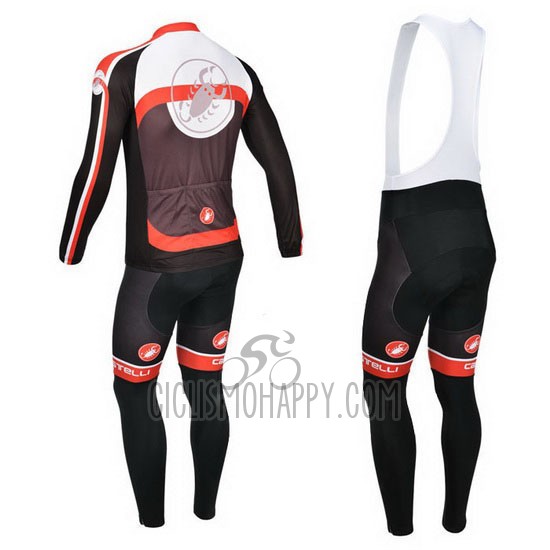 Castelli Cycling Jersey Bib Tight 2013 Men Long Sleeve Fuchsia