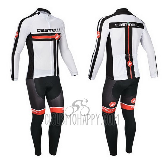 Castelli Cycling Jersey Bib Tight 2013 Men Long Sleeve White