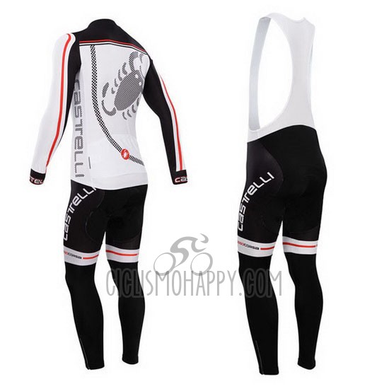 Castelli Cycling Jersey Bib Tight 2014 Men Long Sleeve Black White
