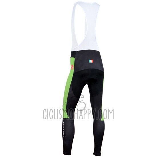 Castelli Cycling Jersey Bib Tight 2014 Men Long Sleeve Black and Green