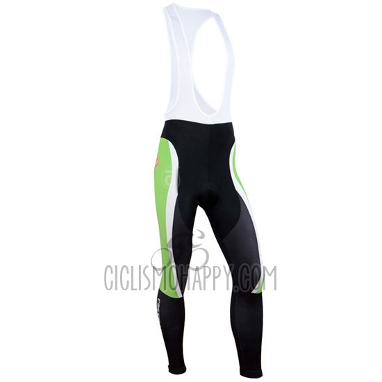 Castelli Cycling Jersey Bib Tight 2014 Men Long Sleeve Black and Green