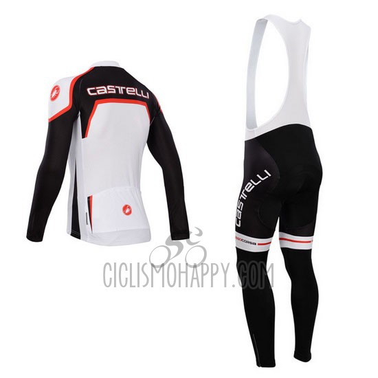 Castelli Cycling Jersey Bib Tight 2014 Men Long Sleeve Black and White